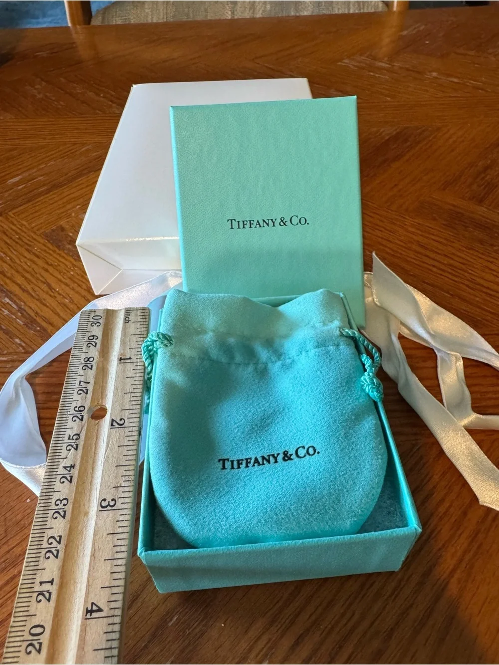 Tiffany & Co. Jewelry Box, Pouch & Ribbon
